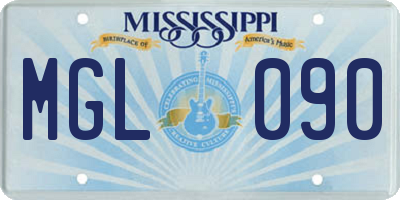MS license plate MGL090