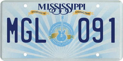 MS license plate MGL091