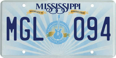 MS license plate MGL094