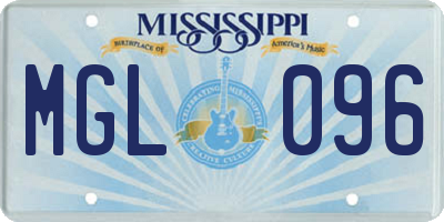 MS license plate MGL096