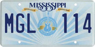 MS license plate MGL114