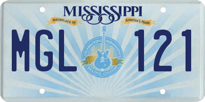 MS license plate MGL121