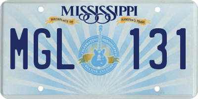 MS license plate MGL131