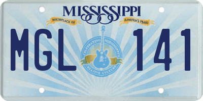 MS license plate MGL141