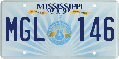 MS license plate MGL146