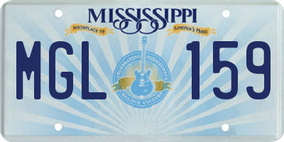 MS license plate MGL159