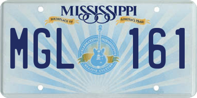 MS license plate MGL161