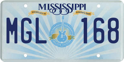 MS license plate MGL168