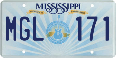 MS license plate MGL171
