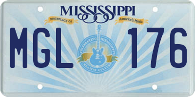 MS license plate MGL176