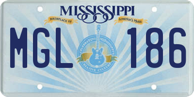 MS license plate MGL186