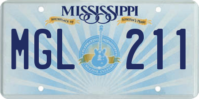MS license plate MGL211