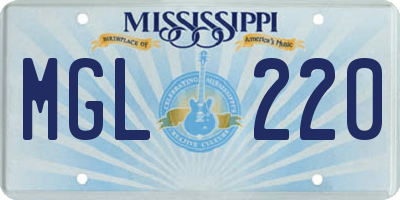 MS license plate MGL220