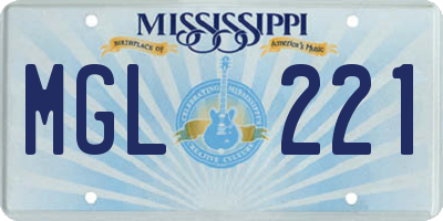 MS license plate MGL221