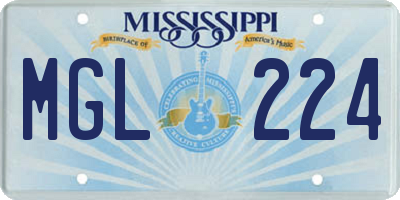 MS license plate MGL224