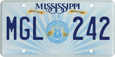 MS license plate MGL242