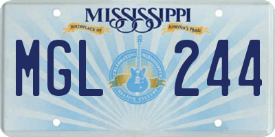 MS license plate MGL244