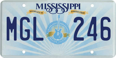MS license plate MGL246