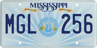 MS license plate MGL256
