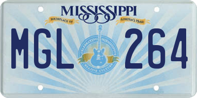 MS license plate MGL264