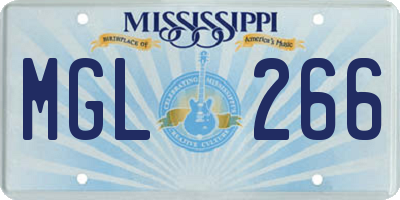MS license plate MGL266