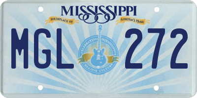 MS license plate MGL272
