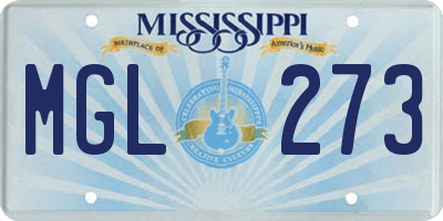 MS license plate MGL273
