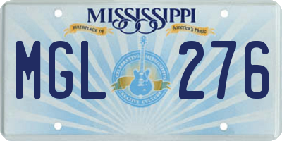 MS license plate MGL276