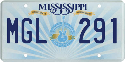 MS license plate MGL291