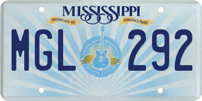 MS license plate MGL292
