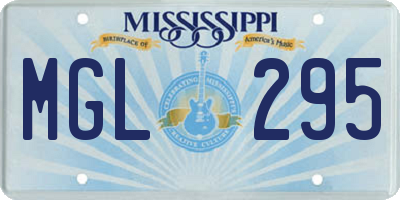 MS license plate MGL295