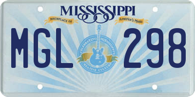 MS license plate MGL298