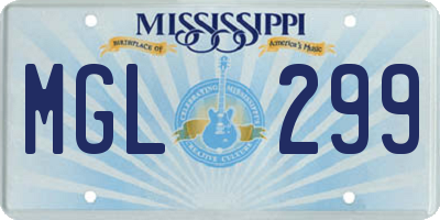 MS license plate MGL299