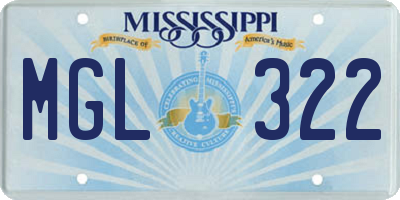MS license plate MGL322