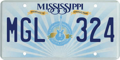 MS license plate MGL324