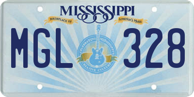 MS license plate MGL328