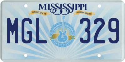 MS license plate MGL329