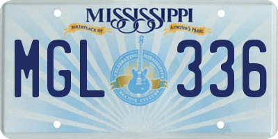 MS license plate MGL336