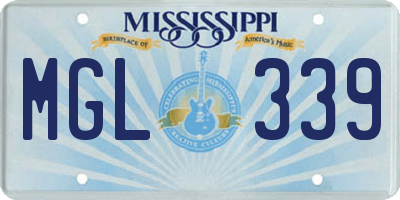 MS license plate MGL339