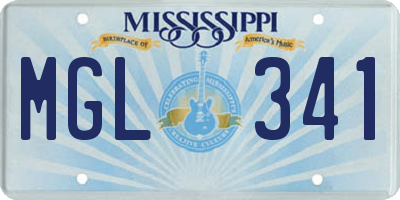 MS license plate MGL341