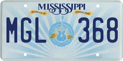 MS license plate MGL368