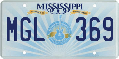 MS license plate MGL369