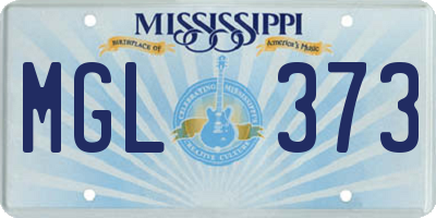 MS license plate MGL373