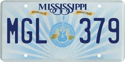 MS license plate MGL379
