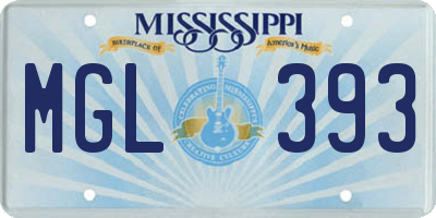 MS license plate MGL393