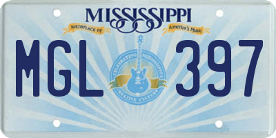 MS license plate MGL397