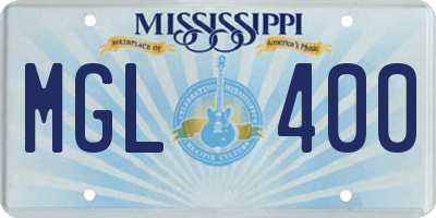 MS license plate MGL400