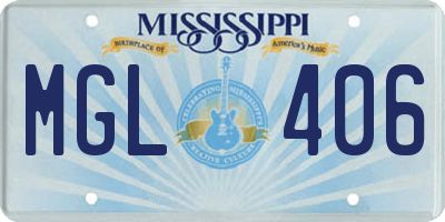 MS license plate MGL406