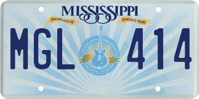 MS license plate MGL414