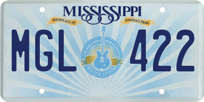 MS license plate MGL422